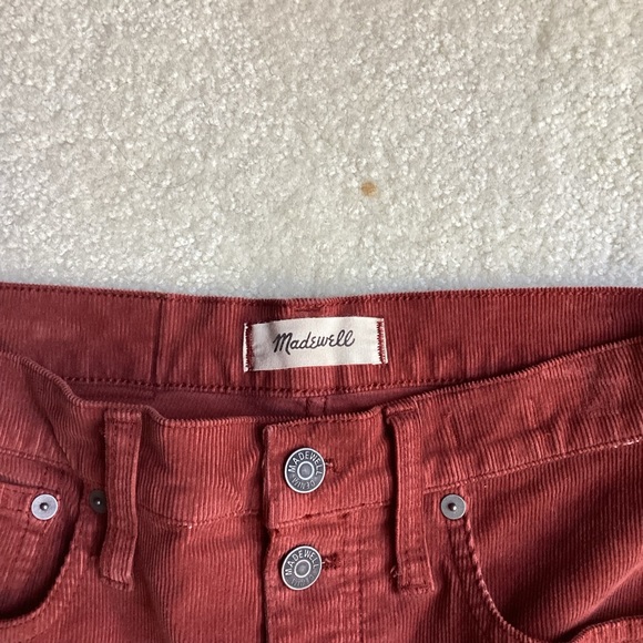 Madewell Cali Demi Boot Corduroy Pants / Size 27 Orange Cropped button Front - Picture 4 of 9